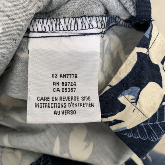 Columbia Shirt Mens L Navy Blue Floral Print Short Sleeve Button Up - Picture 4 of 6